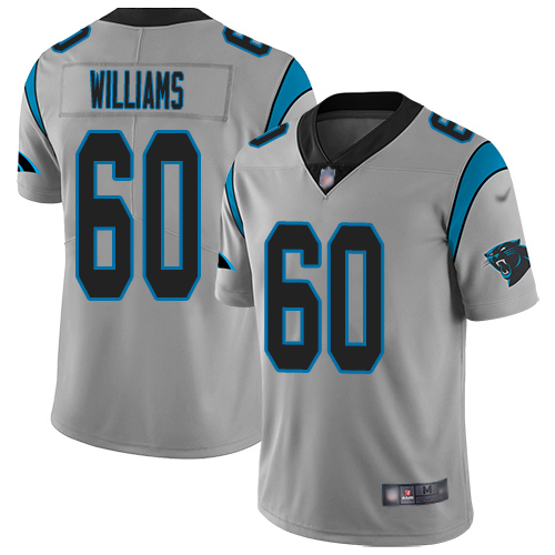 Carolina Panthers Limited Silver Men Daryl Williams Jersey NFL Football #60 Inverted Legend->carolina panthers->NFL Jersey